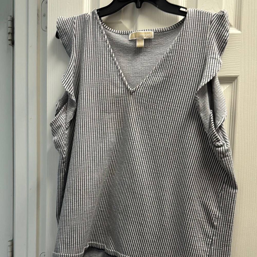 Michael Kors Navy and White Striped Tank Top